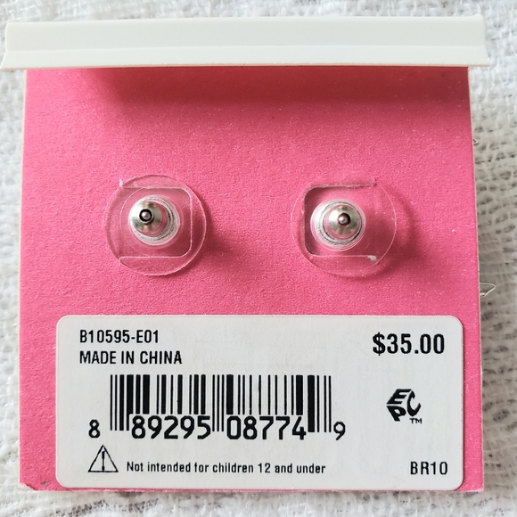 Betsey Johnson Cubic Zirconia Bowtie Earrings - Picture 2 of 2